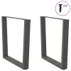  2 db antracitszürke, V-alakú acél étkezőasztal láb 90 x (72-73,3) cm