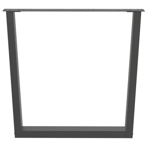  2 db antracitszürke, V-alakú acél étkezőasztal láb 90 x (72-73,3) cm