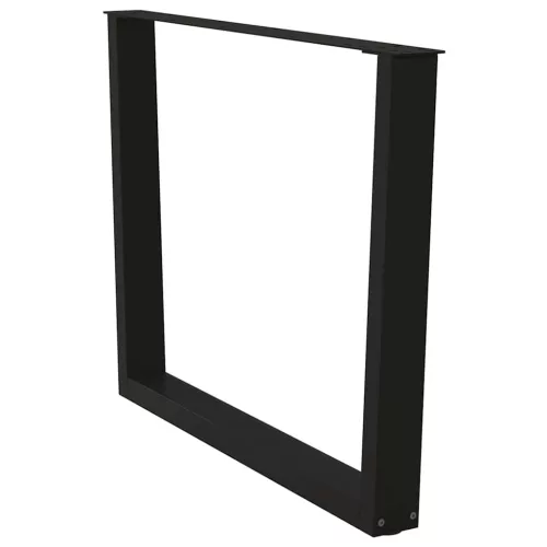  2 db V-alakú étkezőasztal láb fekete 100 x (72-73,3) cm acél étkezőasztal láb
