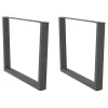  2 db antracitszürke étkezőasztal V-alakú láb 100 x (72-73,3) cm acél étkezőasztal láb