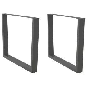    2 db antracitszürke étkezőasztal V-alakú láb 100 x (72-73,3) cm acél étkezőasztal láb