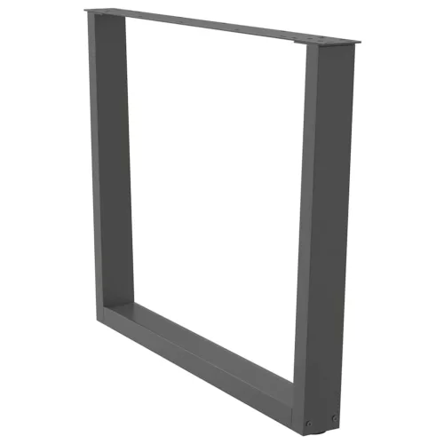  2 db antracitszürke étkezőasztal V-alakú láb 100 x (72-73,3) cm acél étkezőasztal láb