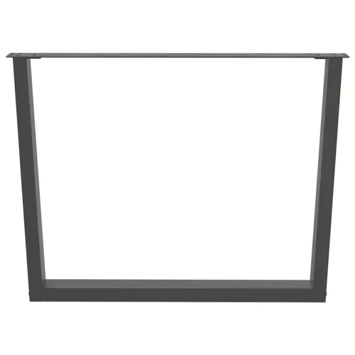  2 db antracitszürke étkezőasztal V-alakú láb 100 x (72-73,3) cm acél étkezőasztal láb