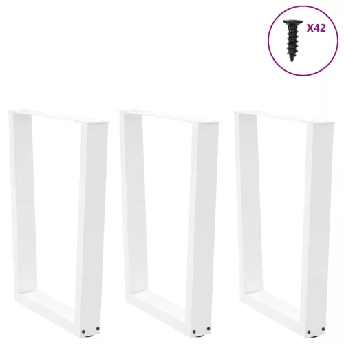  3 db fehér, V-alakú étkezőasztal láb 70 x (72-73,3) cm acél étkezőasztal láb