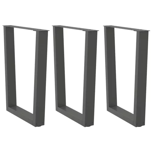  3 db antracitszürke, V-alakú acél étkezőasztalláb 70 x (72-73,3) cm