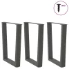 3 db antracitszürke, V-alakú acél étkezőasztalláb 70 x (72-73,3) cm