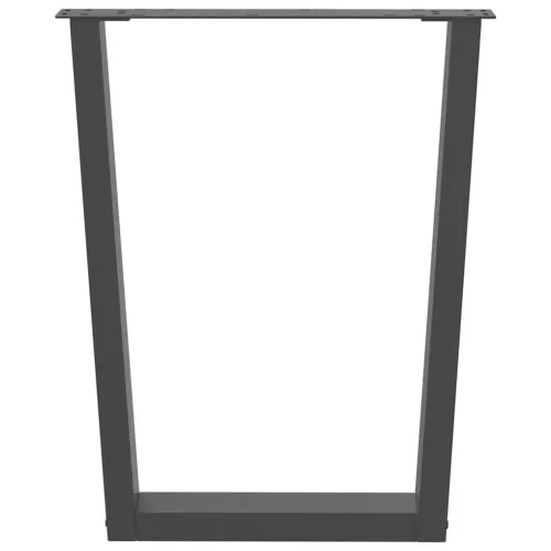 3 db antracitszürke, V-alakú acél étkezőasztalláb 70 x (72-73,3) cm