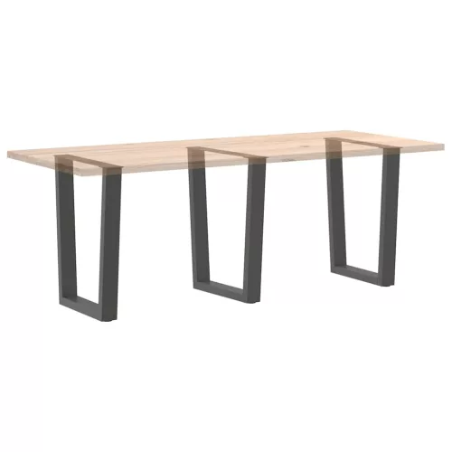  3 db antracitszürke, V-alakú acél étkezőasztalláb 70 x (72-73,3) cm