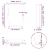  3 db antracitszürke, V-alakú acél étkezőasztalláb 70 x (72-73,3) cm
