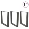  3 db antracitszürke, V-alakú acél étkezőasztalláb 80 x (72-73,3) cm