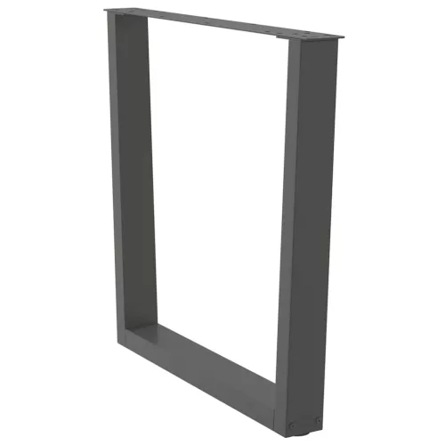  3 db antracitszürke, V-alakú acél étkezőasztalláb 80 x (72-73,3) cm