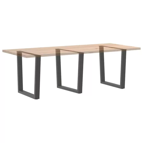 3 db antracitszürke, V-alakú acél étkezőasztalláb 80 x (72-73,3) cm