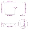  3 db antracitszürke, V-alakú acél étkezőasztalláb 80 x (72-73,3) cm