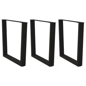    3 db fekete, V-alakú acél étkezőasztal láb 90 x (72-73,3) cm