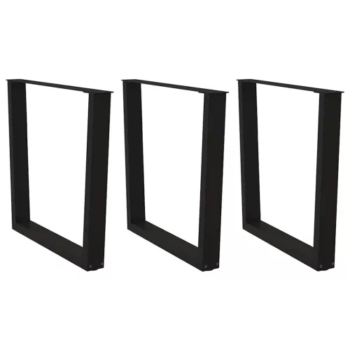  3 db fekete, V-alakú acél étkezőasztal láb 90 x (72-73,3) cm