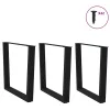  3 db fekete, V-alakú acél étkezőasztal láb 90 x (72-73,3) cm