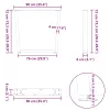  3 db fekete, V-alakú acél étkezőasztal láb 90 x (72-73,3) cm