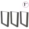  3 db antracitszürke, V-alakú acél étkezőasztalláb 90 x (72-73,3) cm