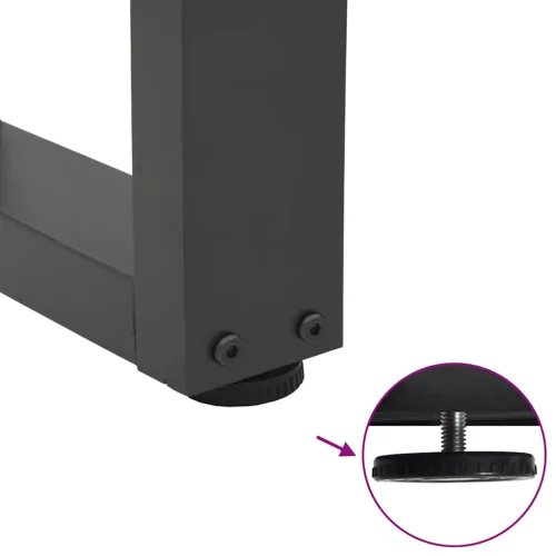  3 db antracitszürke, V-alakú acél étkezőasztalláb 90 x (72-73,3) cm