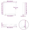 3 db antracitszürke, V-alakú acél étkezőasztalláb 90 x (72-73,3) cm