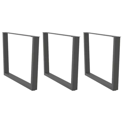  3 db antracitszürke étkezőasztal láb V-alakú 100 x (72-73,3) cm acél étkezőasztal láb