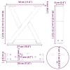  2 db fehér dohányzóasztal láb 30 x (30-31,3) cm acél dohányzóasztal láb