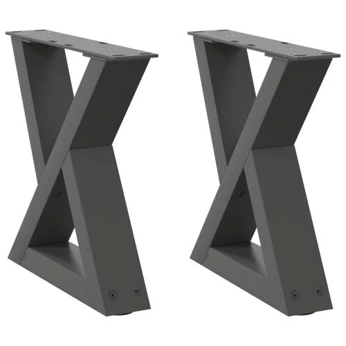  2 db antracitszürke acél dohányzóasztal láb 30x(30-31,3) cm