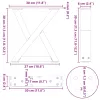  2 db antracitszürke acél dohányzóasztal láb 30x(30-31,3) cm