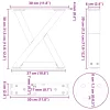  2 db natúr acél dohányzóasztal láb 30x(30-31,3) cm acél