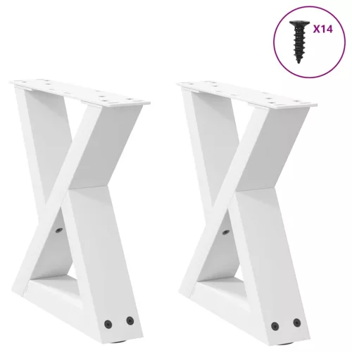  2 db fehér dohányzóasztal láb 40 x (30-31,3) cm acél dohányzóasztal láb