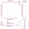  2 db fehér dohányzóasztal láb 40 x (30-31,3) cm acél dohányzóasztal láb