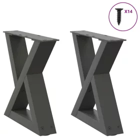    2 db antracitszürke acél dohányzóasztal láb 40 x (30-31,3) cm