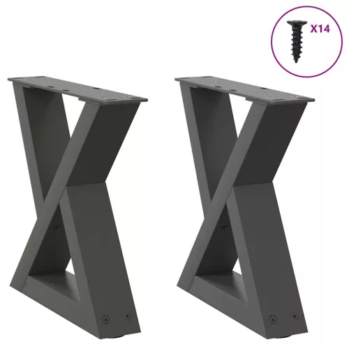  2 db antracitszürke acél dohányzóasztal láb 40 x (30-31,3) cm