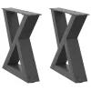  2 db antracitszürke acél dohányzóasztal láb 40 x (30-31,3) cm