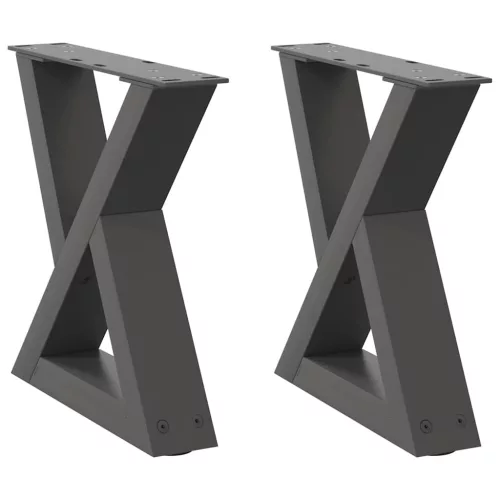  2 db antracitszürke acél dohányzóasztal láb 40 x (30-31,3) cm