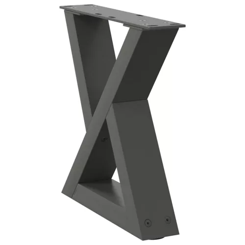  2 db antracitszürke acél dohányzóasztal láb 40 x (30-31,3) cm
