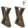  2 db natúr acél dohányzóasztal láb 40 x (30-31,3) cm acél