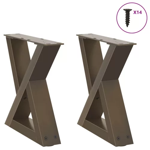  2 db natúr acél dohányzóasztal láb 40 x (30-31,3) cm acél