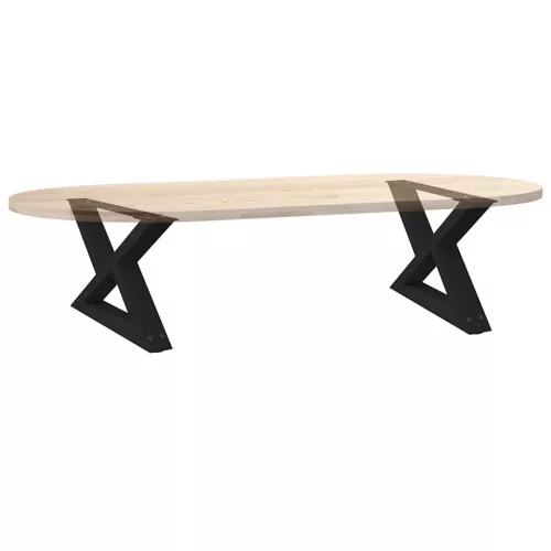 2 db fekete acél dohányzóasztal láb 50 x (30-31,3) cm