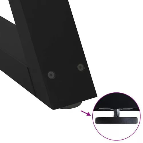  2 db fekete acél dohányzóasztal láb 50 x (30-31,3) cm