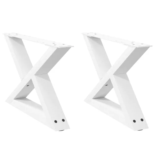  2 db fehér dohányzóasztal láb 50 x (30-31,3) cm acél dohányzóasztal láb