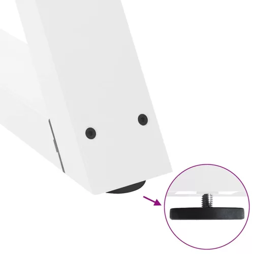  2 db fehér dohányzóasztal láb 50 x (30-31,3) cm acél dohányzóasztal láb
