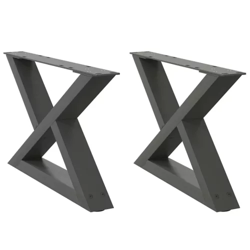  2 db antracitszürke acél dohányzóasztal láb 50 x (30-31,3) cm