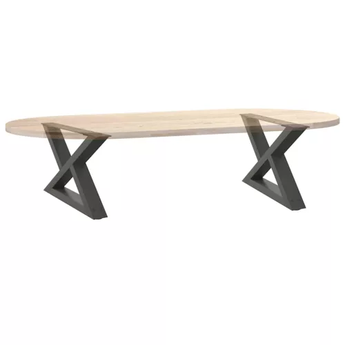  2 db antracitszürke acél dohányzóasztal láb 50 x (30-31,3) cm