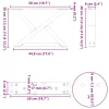  2 db antracitszürke acél dohányzóasztal láb 50 x (30-31,3) cm