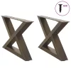  2 db natúr acél dohányzóasztal láb 50 x (30-31,3) cm acél