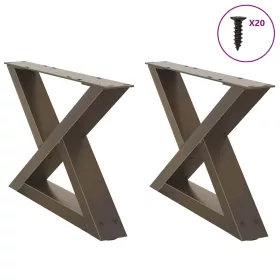    2 db natúr acél dohányzóasztal láb 50 x (30-31,3) cm acél
