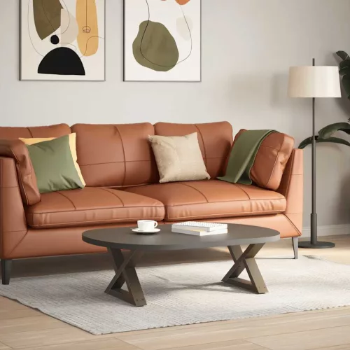  2 db natúr acél dohányzóasztal láb 50 x (30-31,3) cm acél