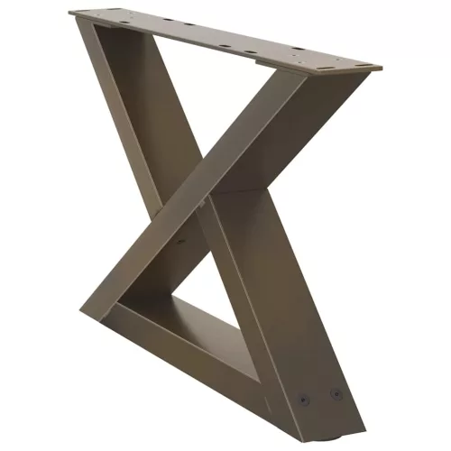  2 db natúr acél dohányzóasztal láb 50 x (30-31,3) cm acél