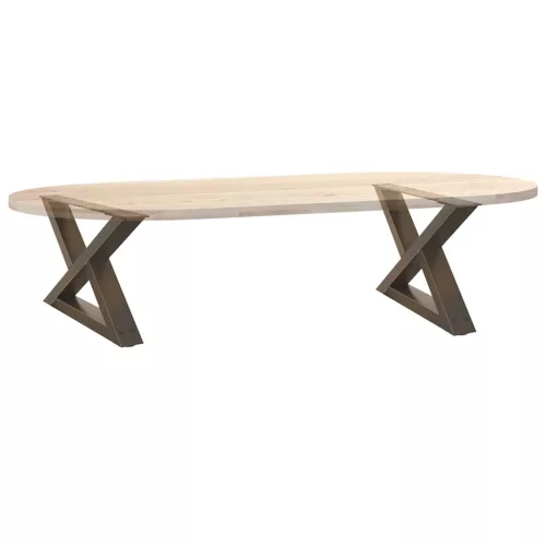  2 db natúr acél dohányzóasztal láb 50 x (30-31,3) cm acél